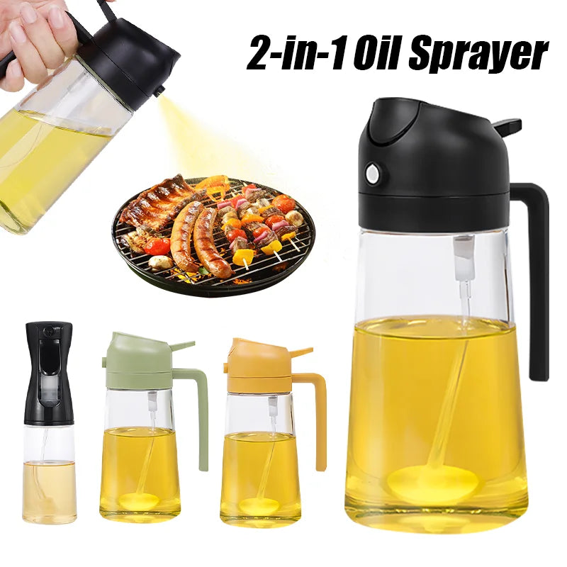 New 500ml Plastic Spray Oil Sprayer Bottle Atomized Fat Loss Spray Oil Artifact Oil Spray Bottle BBQ Cooking Kitchen Tool