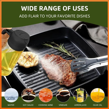 Spray for Olive Oil Dispenser Plastic 2 in 1 Oil Spray&Pour Oil Mister Bottle Cooking BBQ Baking  AirFryer 500ML for Oil Bottles