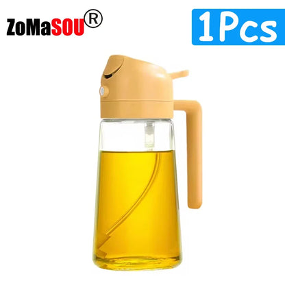 1-4Pcs 2in1 Oil Sprayer Bottle Plastic BBQ Cooking Oil Dispenser Olive Oil Pourers Sprayer Kitchen Baking Mister Vinegar Bottle
