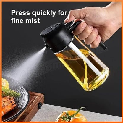 Spray for Olive Oil Dispenser Plastic 2 in 1 Oil Spray&Pour Oil Mister Bottle Cooking BBQ Baking  AirFryer 500ML for Oil Bottles