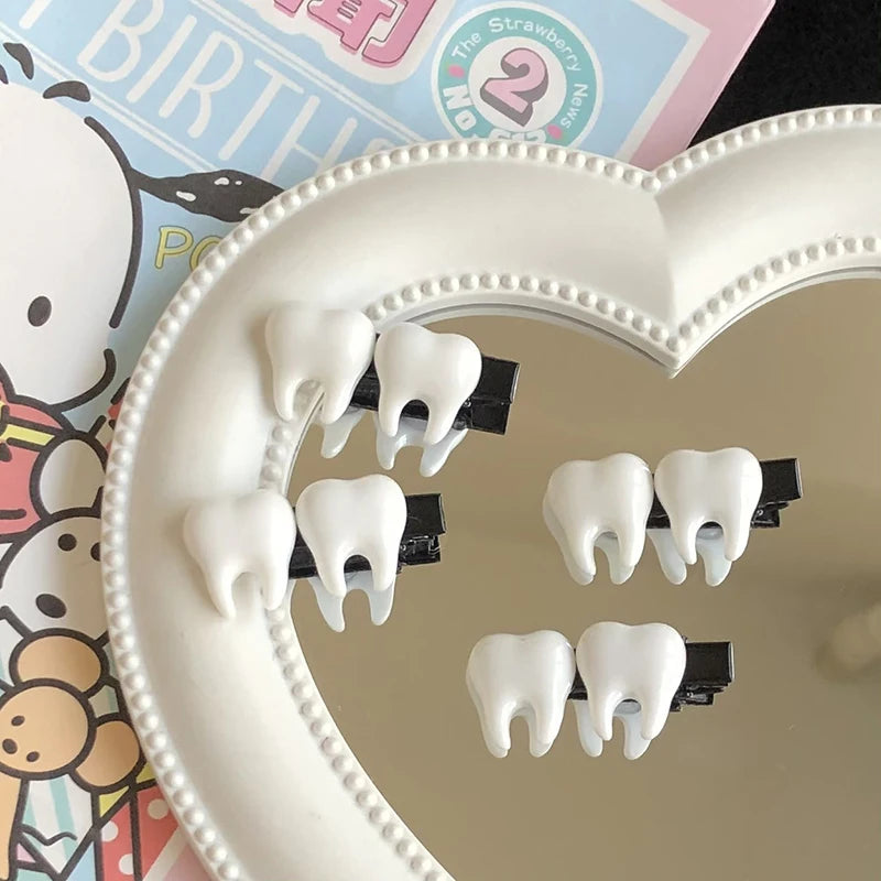 Fun Creative Teeth Hair Clip Y2k Hairpin Side Bang Barrette Trendy Hair Accessories Headwear For Girls Gifts