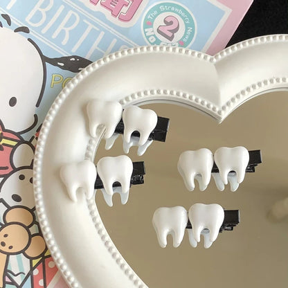 Fun Creative Teeth Hair Clip Y2k Hairpin Side Bang Barrette Trendy Hair Accessories Headwear For Girls Gifts