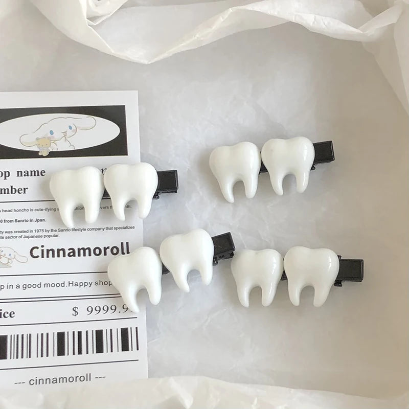 Fun Creative Teeth Hair Clip Y2k Hairpin Side Bang Barrette Trendy Hair Accessories Headwear For Girls Gifts