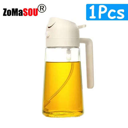 1-4Pcs 2in1 Oil Sprayer Bottle Plastic BBQ Cooking Oil Dispenser Olive Oil Pourers Sprayer Kitchen Baking Mister Vinegar Bottle