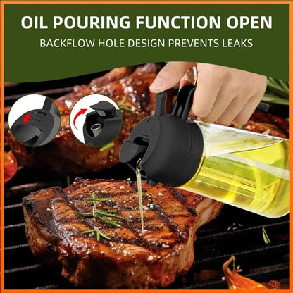 Spray for Olive Oil Dispenser Plastic 2 in 1 Oil Spray&Pour Oil Mister Bottle Cooking BBQ Baking  AirFryer 500ML for Oil Bottles