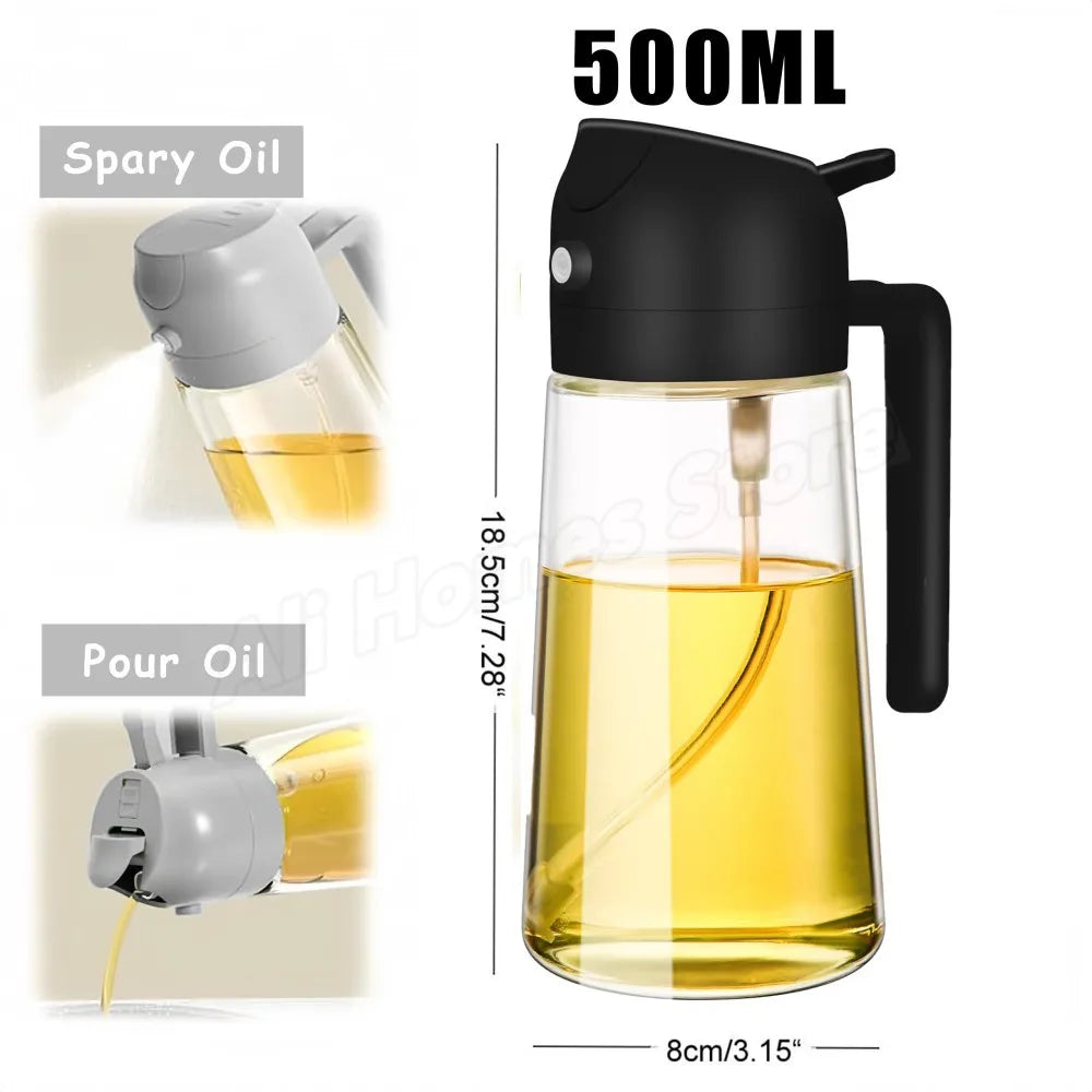 2/1pc Oil Sprayer Spray for 2 in 1 500ml Oil Sprayer & Pourer Plastic Spray Bottle Kitchen Gadget Sets Accessories Camping BBQ