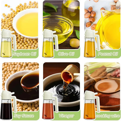 1-4Pcs 2in1 Oil Sprayer Bottle Plastic BBQ Cooking Oil Dispenser Olive Oil Pourers Sprayer Kitchen Baking Mister Vinegar Bottle