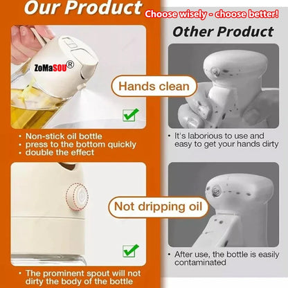 1-4Pcs 2in1 Oil Sprayer Bottle Plastic BBQ Cooking Oil Dispenser Olive Oil Pourers Sprayer Kitchen Baking Mister Vinegar Bottle