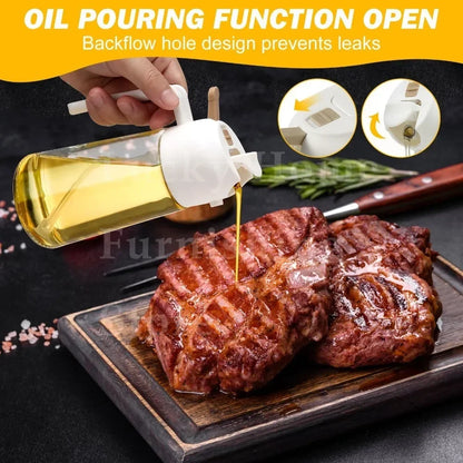 2/1pc Oil Sprayer Spray for 2 in 1 500ml Oil Sprayer & Pourer Plastic Spray Bottle Kitchen Gadget Sets Accessories Camping BBQ
