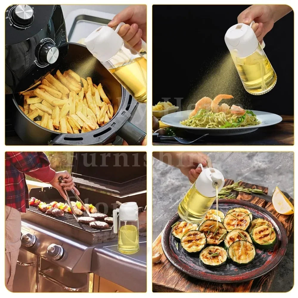 2/1pc Oil Sprayer Spray for 2 in 1 500ml Oil Sprayer & Pourer Plastic Spray Bottle Kitchen Gadget Sets Accessories Camping BBQ