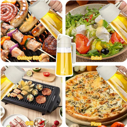 1-4Pcs 2in1 Oil Sprayer Bottle Plastic BBQ Cooking Oil Dispenser Olive Oil Pourers Sprayer Kitchen Baking Mister Vinegar Bottle